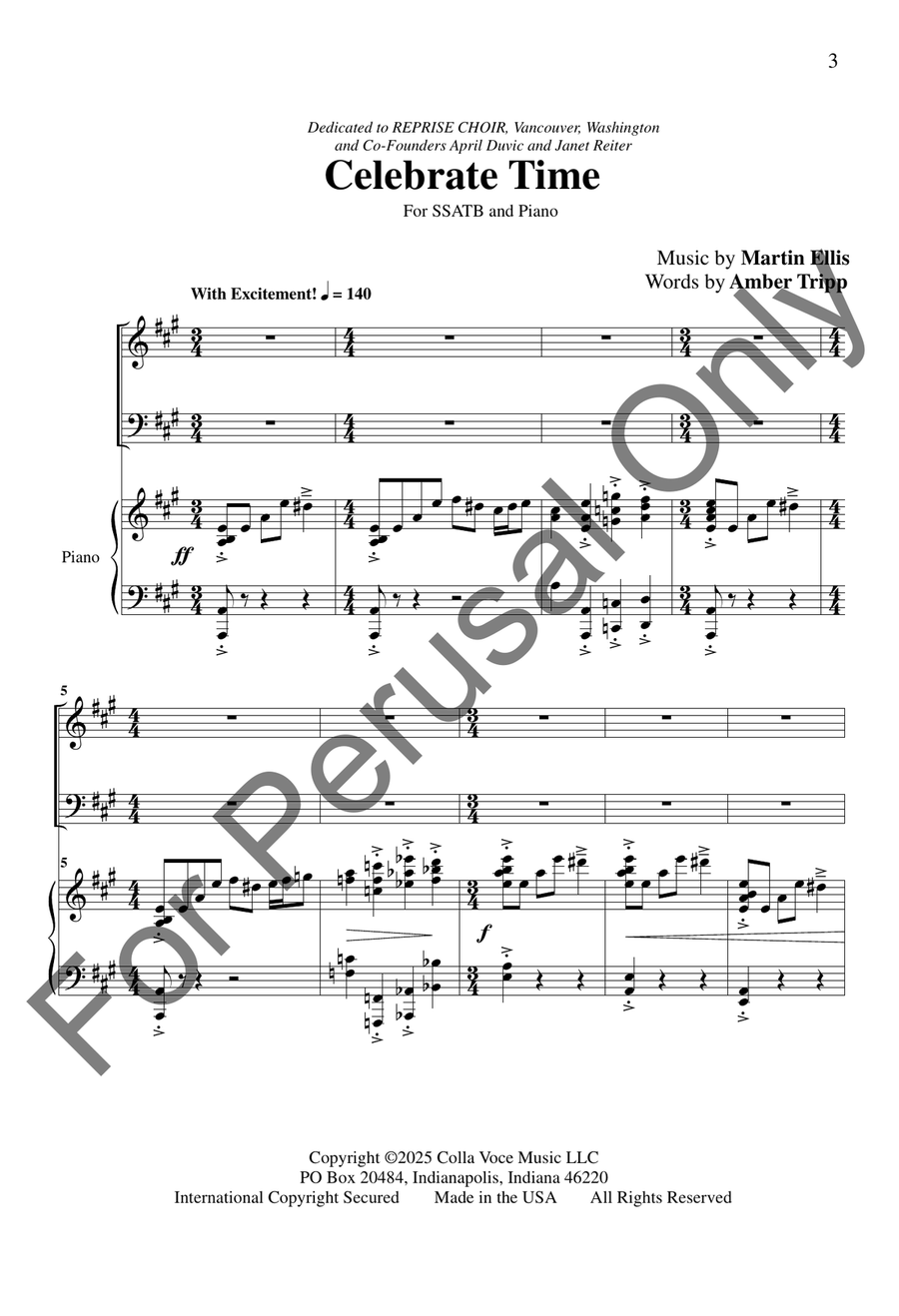 Celebrate Time SSATB - Sheet Music page 2