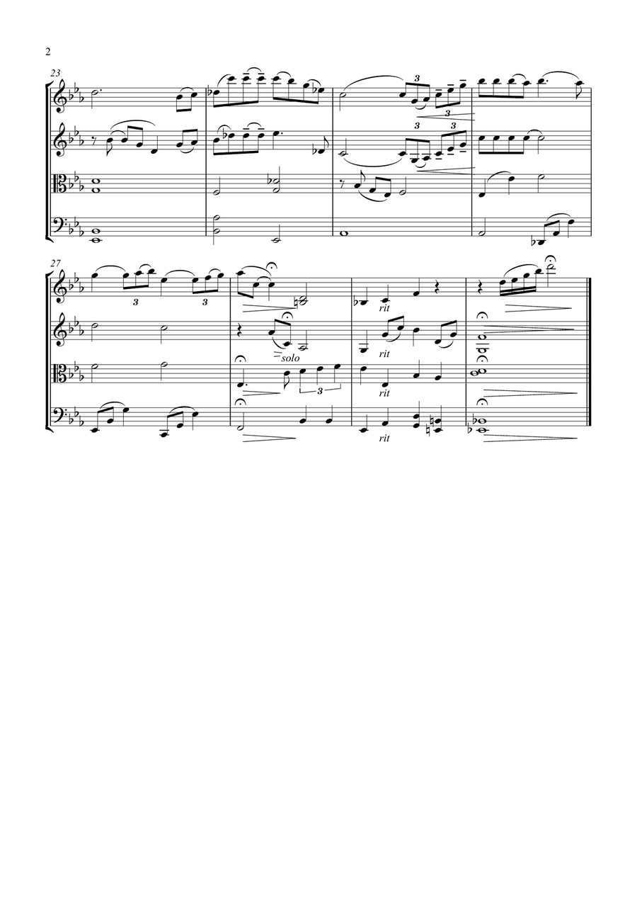 Misty by Johnny Mathis String Quartet - Digital Sheet Music page 2