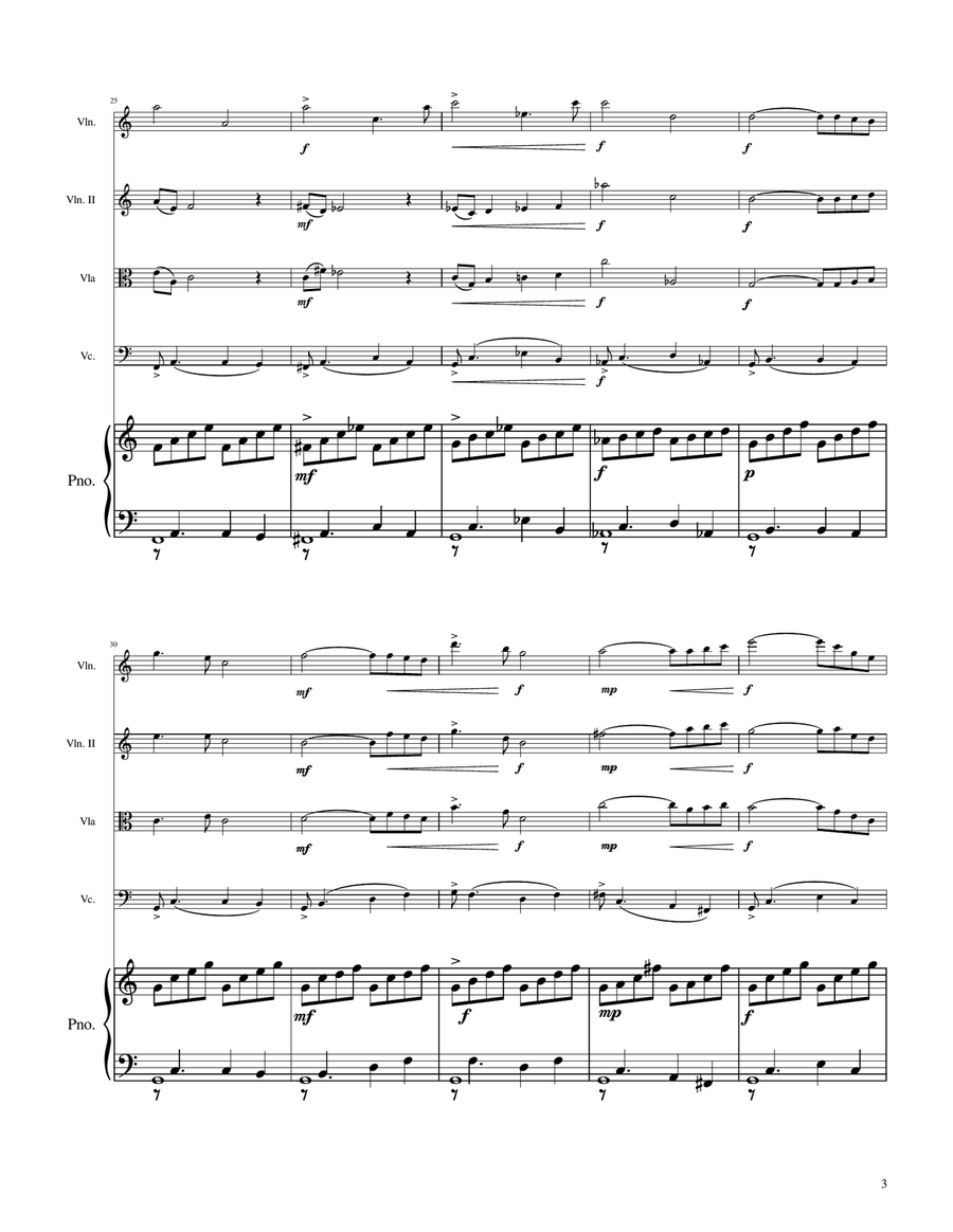 Ave Maria - Quartet Strings and Piano - Easy/Intermediate by Johann Sebastian Bach String Quartet - Digital Sheet Music page 3