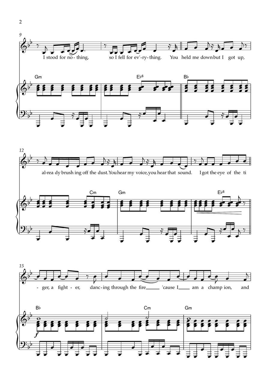 Roar by Katy Perry Piano, Vocal - Digital Sheet Music page 2