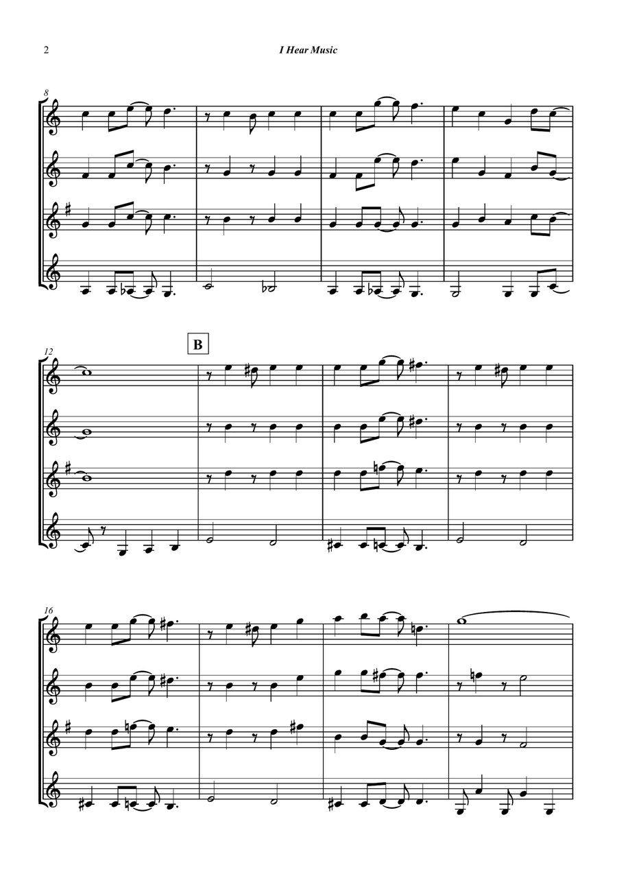 I Hear Music by Hampton Hawes Clarinet Quartet - Digital Sheet Music page 4