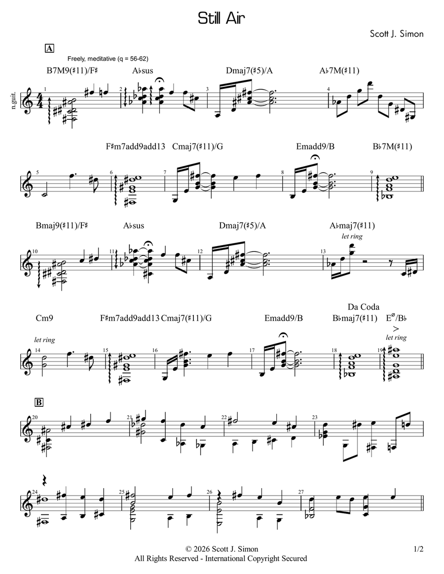 Agnosis Suite for Classical Guitar Acoustic Guitar - Digital Sheet Music page 3