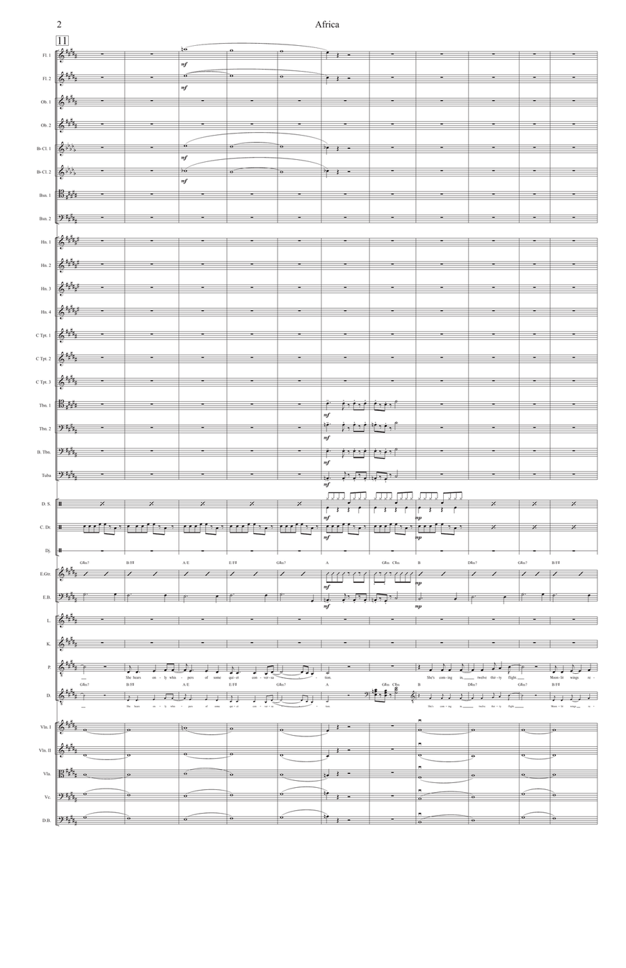 Africa by Toto Full Orchestra - Digital Sheet Music page 2
