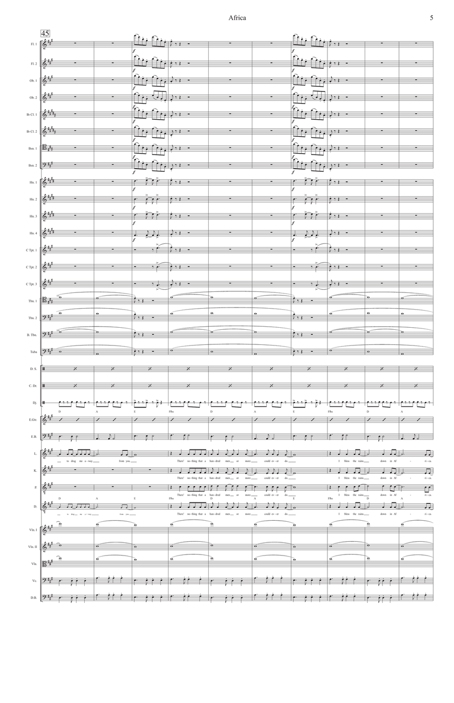 Africa by Toto Full Orchestra - Digital Sheet Music page 5