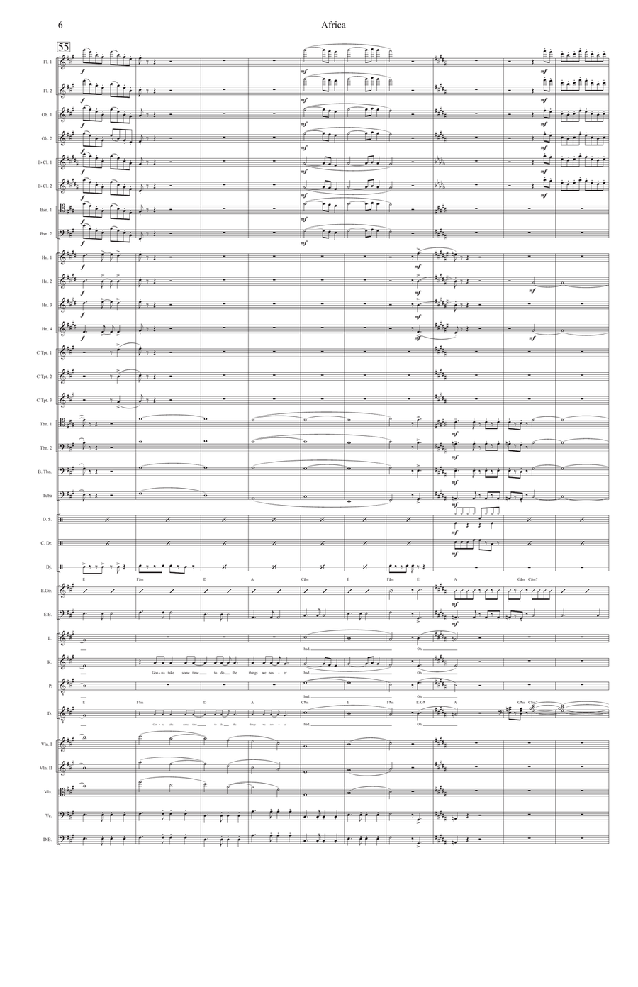 Africa by Toto Full Orchestra - Digital Sheet Music page 6