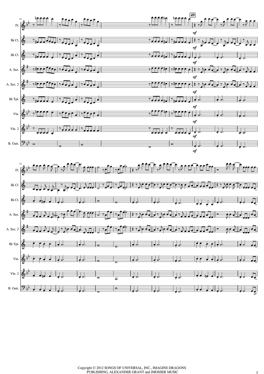 Radioactive by Imagine Dragons Concert Band - Digital Sheet Music page 3