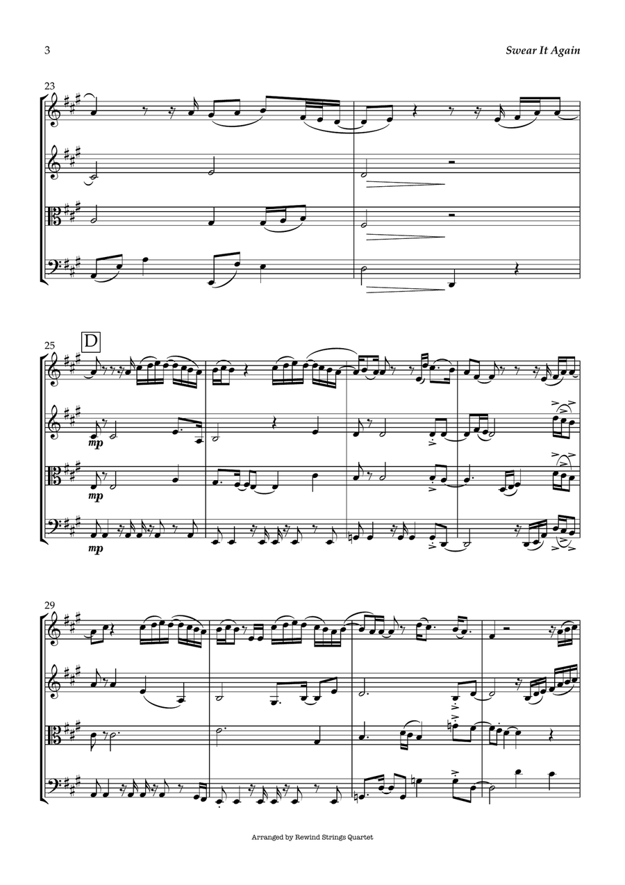 Swear It Again by Steve Mac String Quartet - Digital Sheet Music page 4
