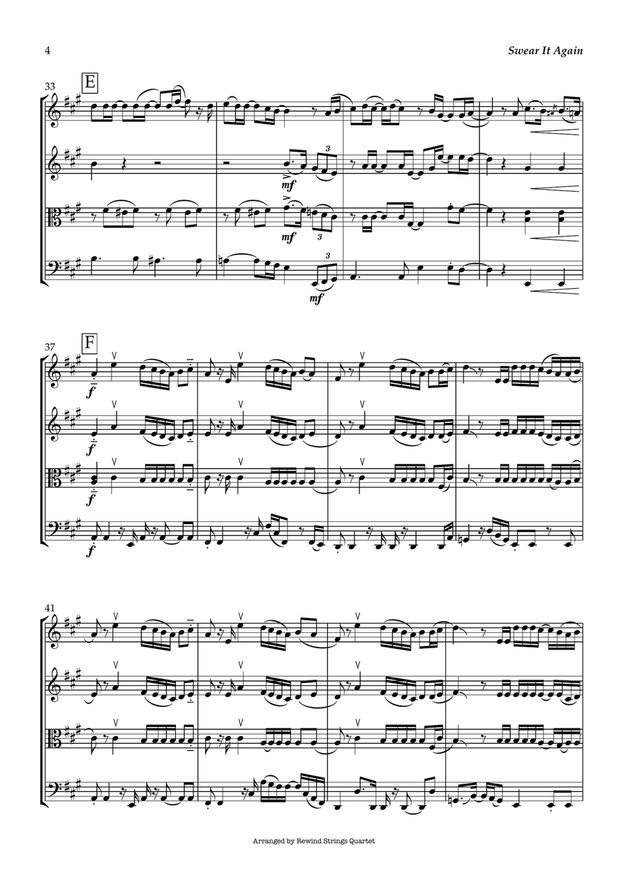 Swear It Again by Steve Mac String Quartet - Digital Sheet Music page 5
