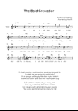 The Bold Grenadier - Voice Lead Sheet in Dm Easy with Chords and Lyrics