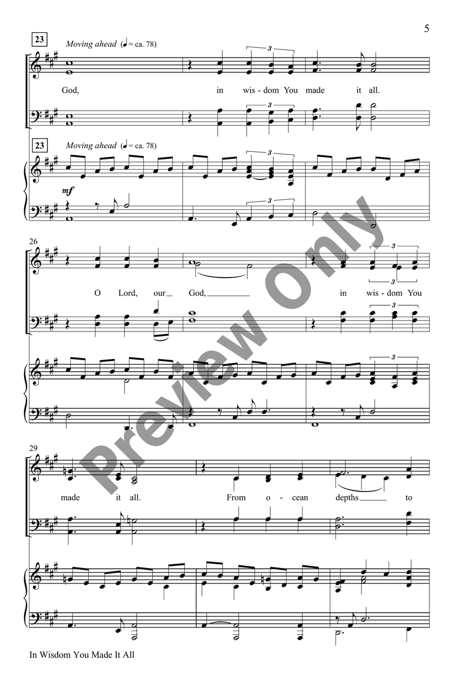 In Wisdom You Made It All by Marty Parks 4-Part - Sheet Music page 5