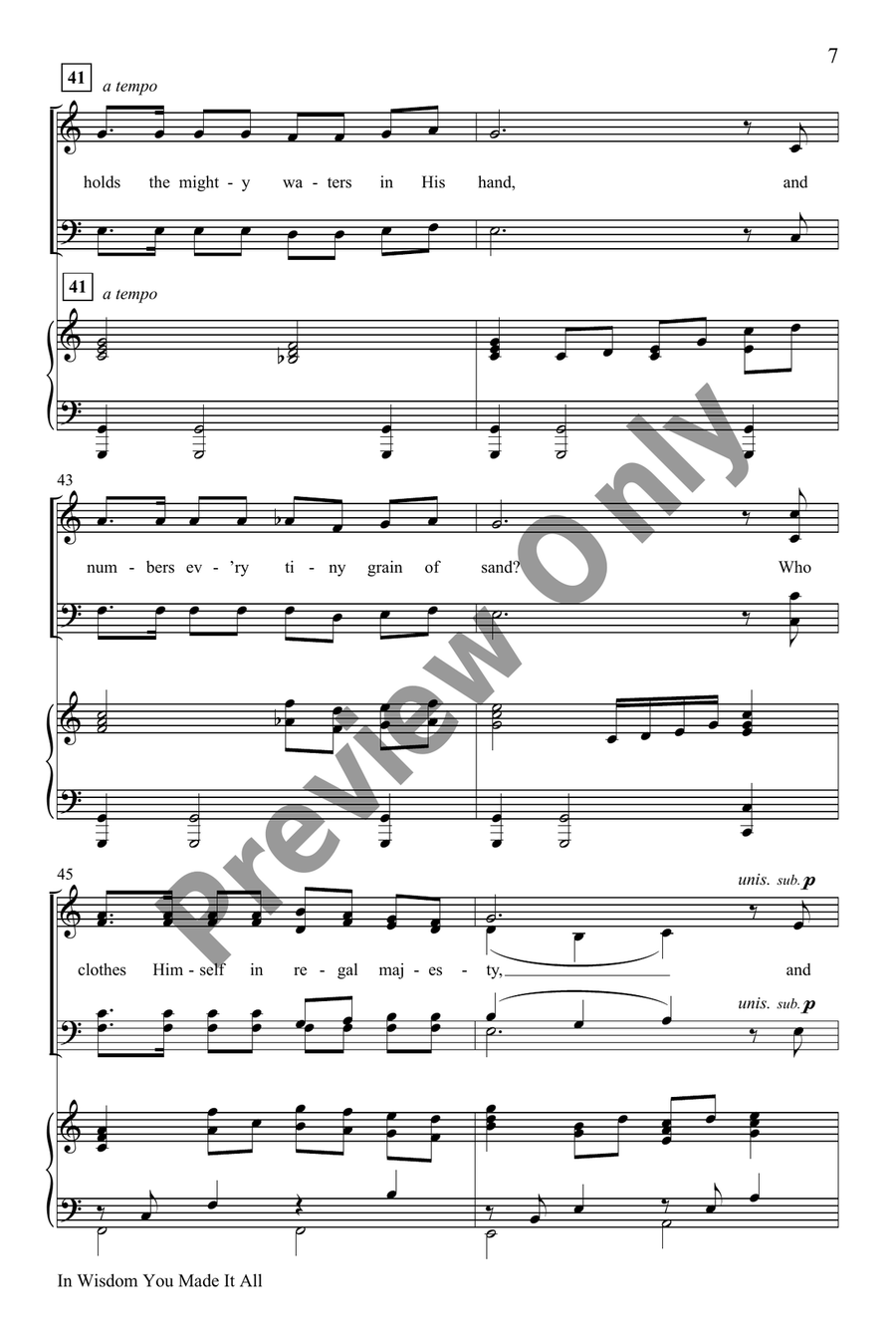 In Wisdom You Made It All by Marty Parks 4-Part - Sheet Music page 7