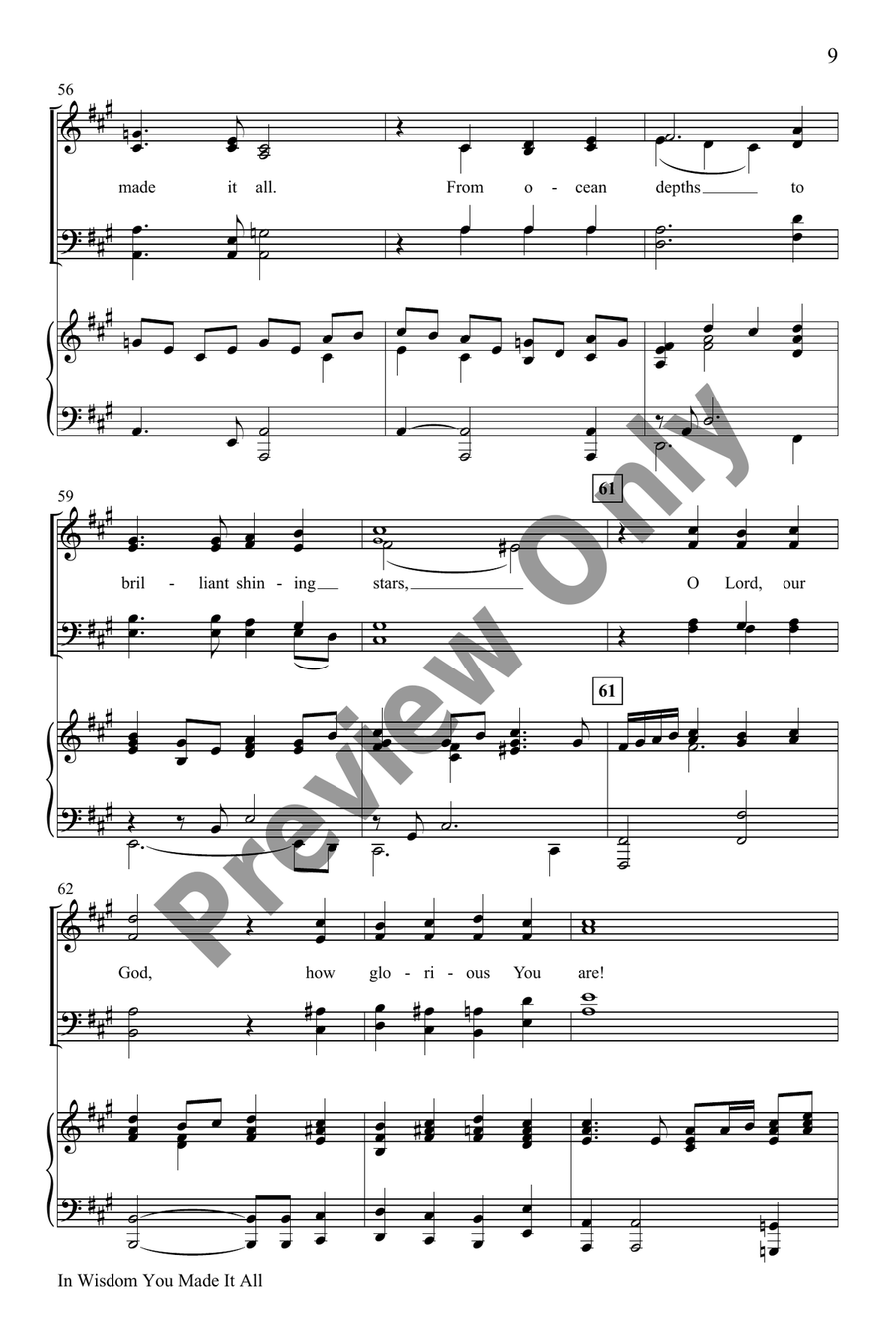 In Wisdom You Made It All by Marty Parks 4-Part - Sheet Music page 9