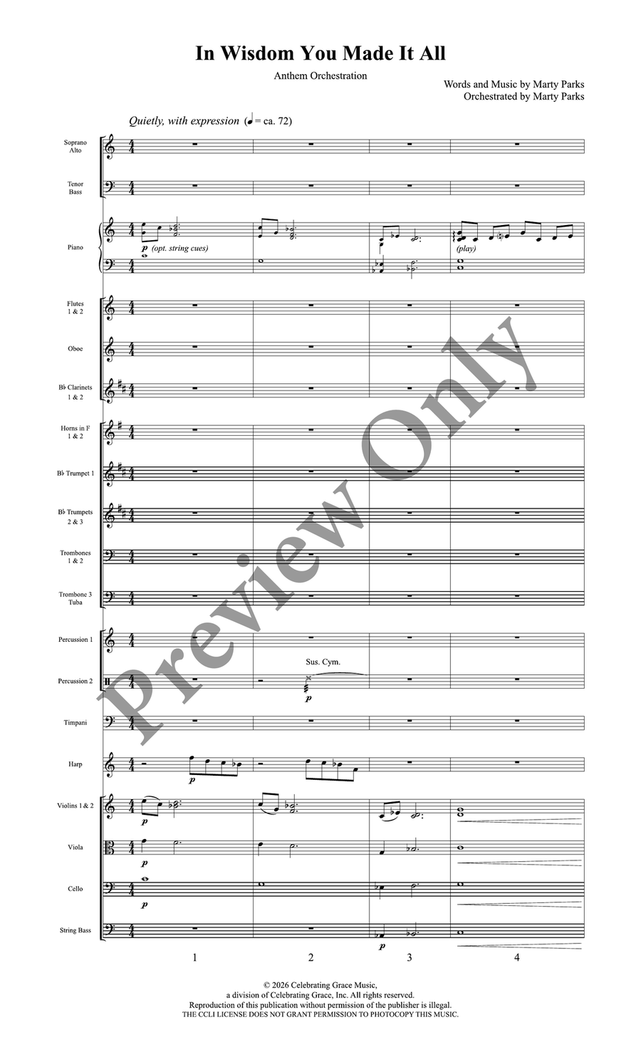 In Wisdom You Made It All Orchestration CD by Marty Parks 4-Part - Sheet Music page 3