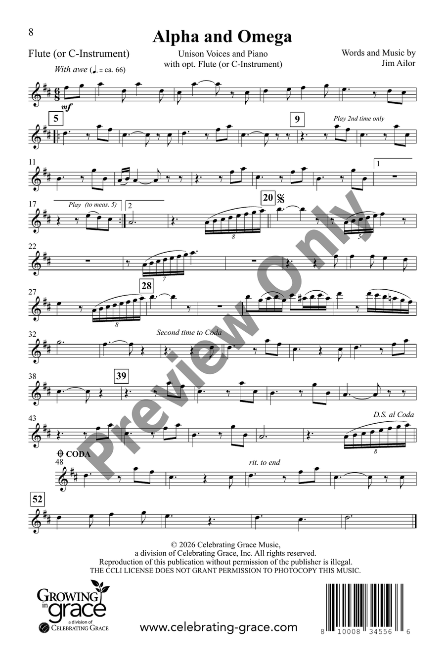 Alpha and Omega by Jim Ailor Unison Choir - Sheet Music page 8