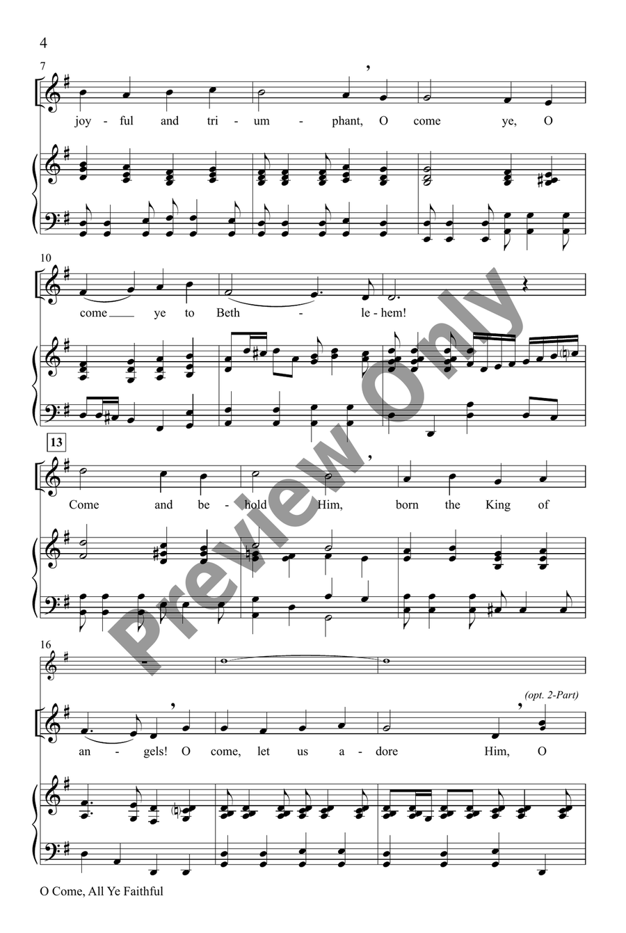O Come, All Ye Faithful by John Francis Wade Unison Choir - Sheet Music page 3