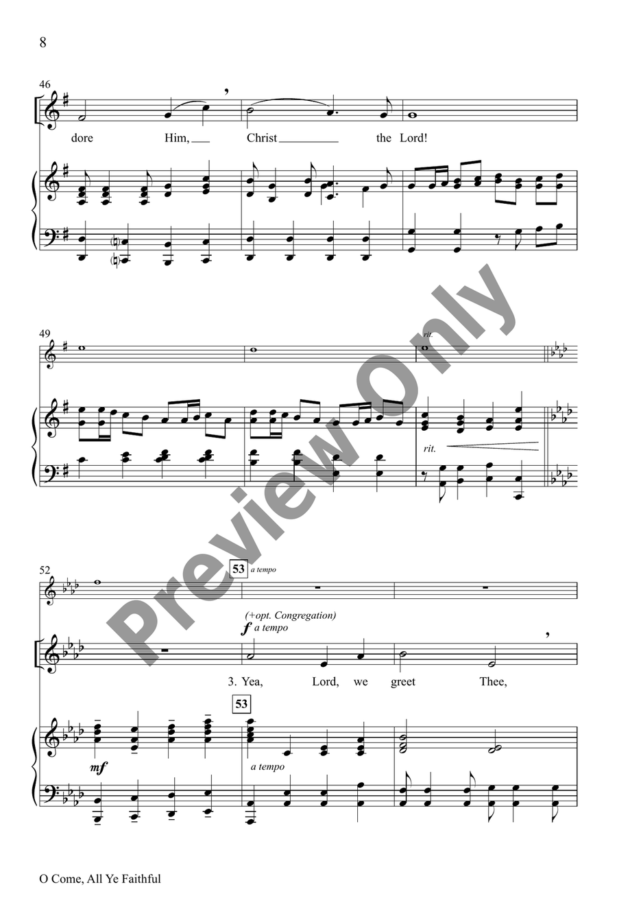 O Come, All Ye Faithful by John Francis Wade Unison Choir - Sheet Music page 7
