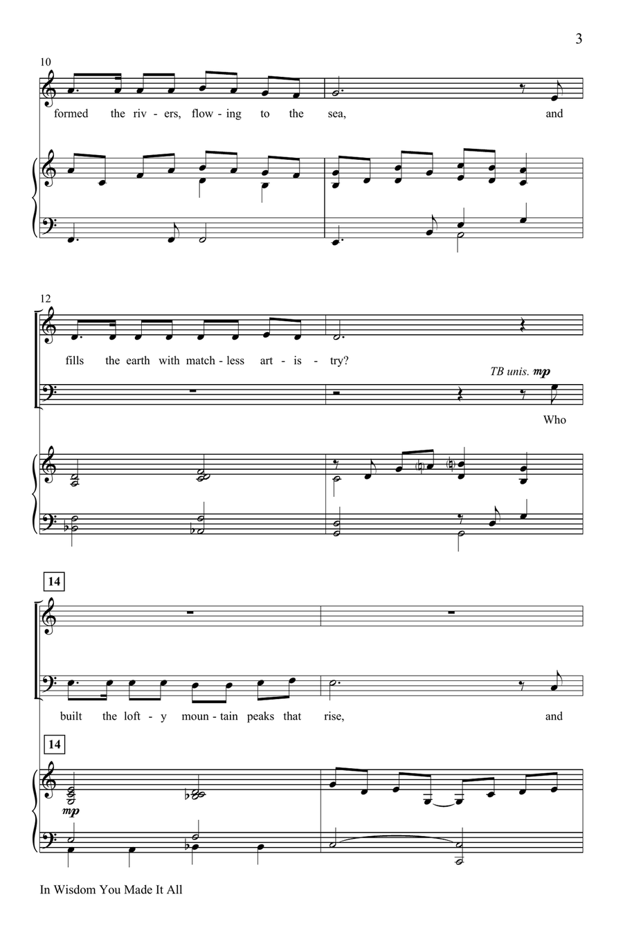 In Wisdom You Made It All by Marty Parks 4-Part - Digital Sheet Music page 3