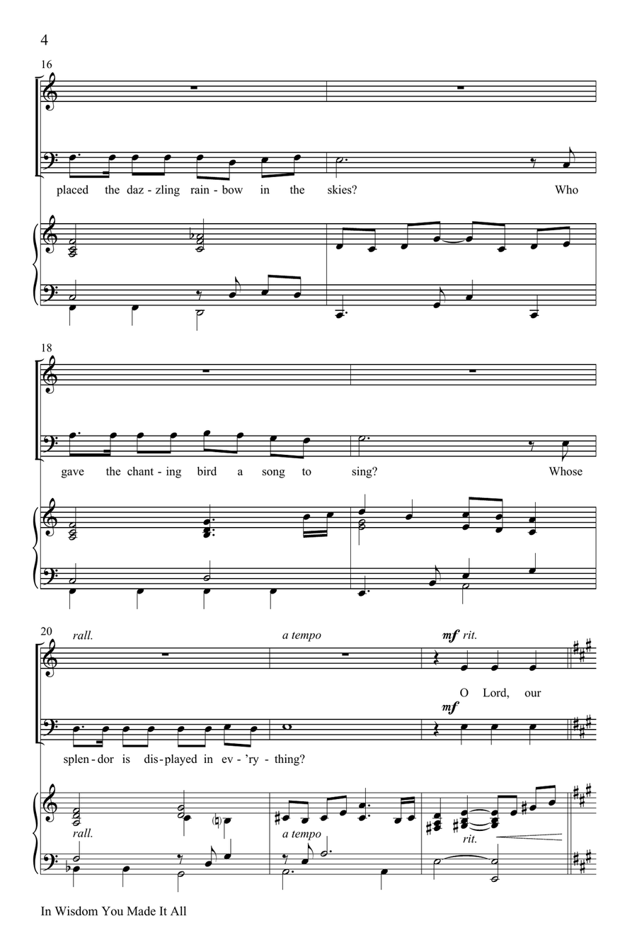 In Wisdom You Made It All by Marty Parks 4-Part - Digital Sheet Music page 4