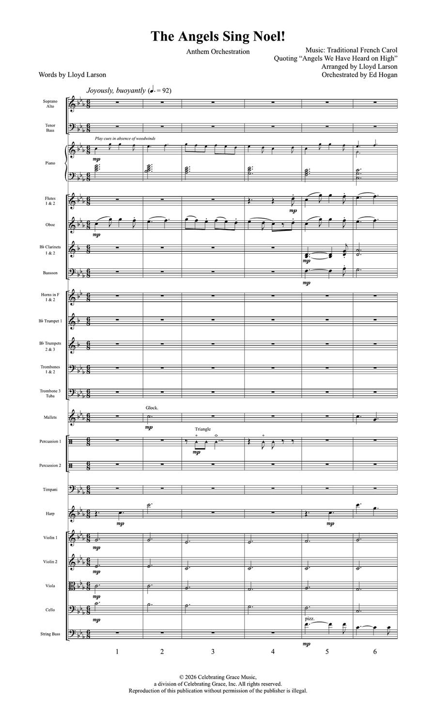 The Angels Sing Noel! Orchestration by Traditional French Carol 4-Part - Digital Sheet Music page 2