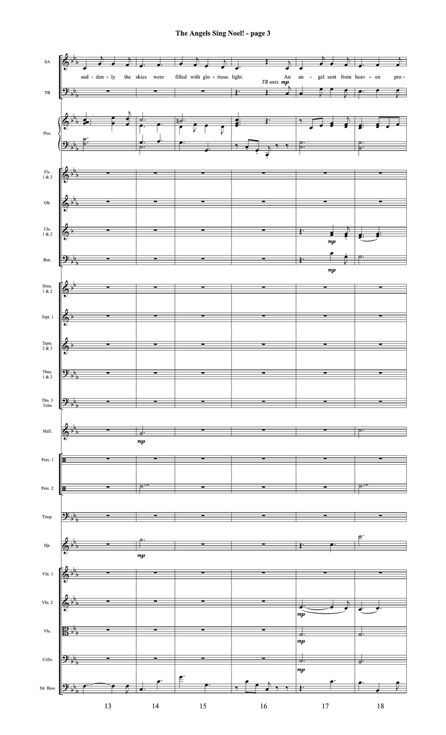 The Angels Sing Noel! Orchestration by Traditional French Carol 4-Part - Digital Sheet Music page 4