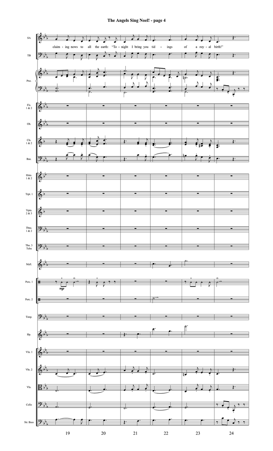The Angels Sing Noel! Orchestration by Traditional French Carol 4-Part - Digital Sheet Music page 5
