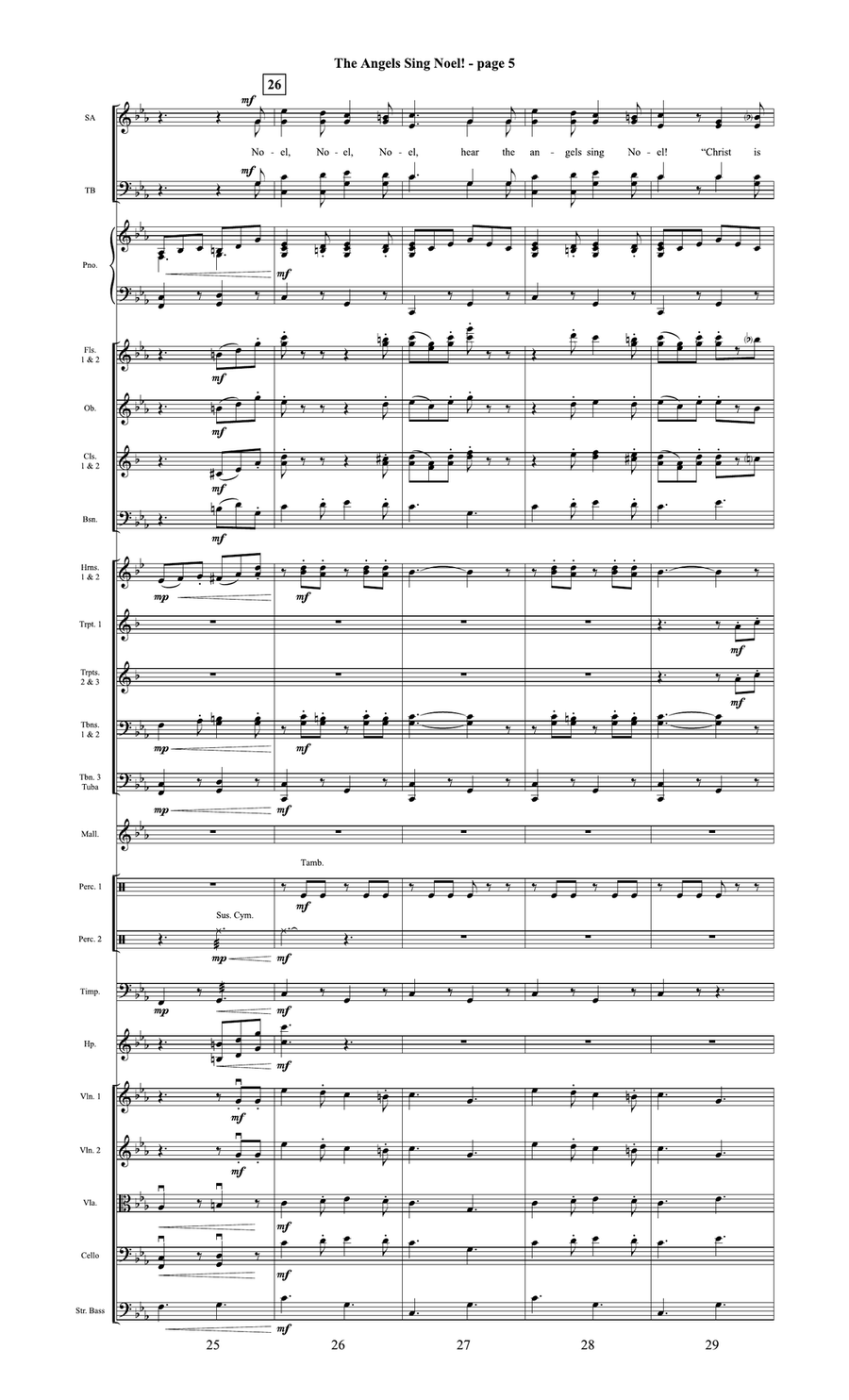The Angels Sing Noel! Orchestration by Traditional French Carol 4-Part - Digital Sheet Music page 6