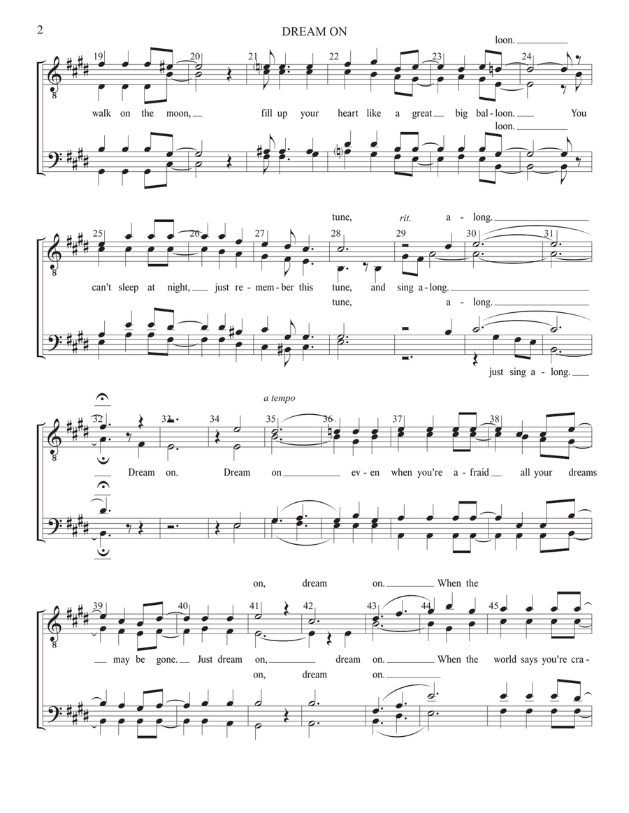 Dream On TTBB - Digital Sheet Music page 2