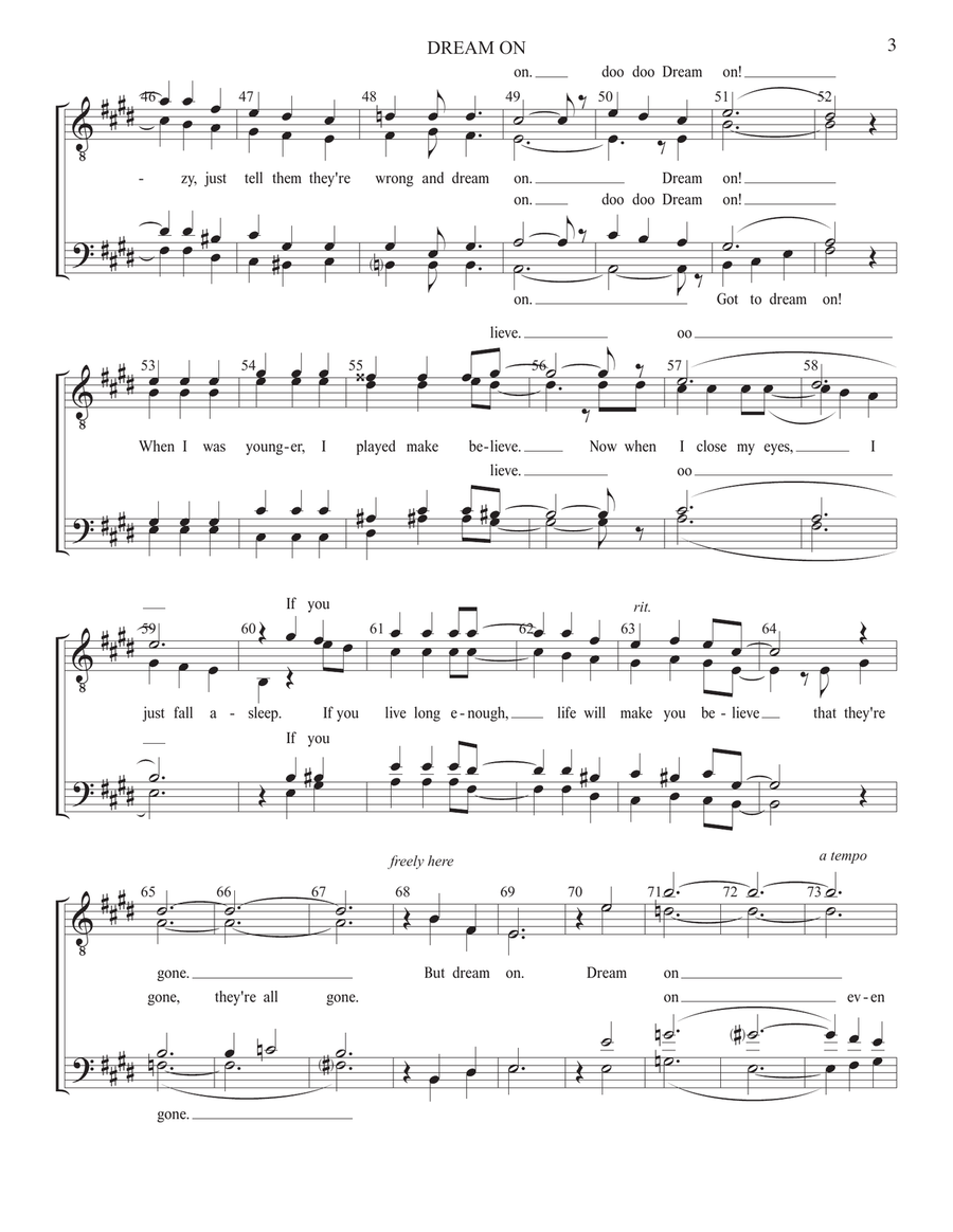 Dream On TTBB - Digital Sheet Music page 3