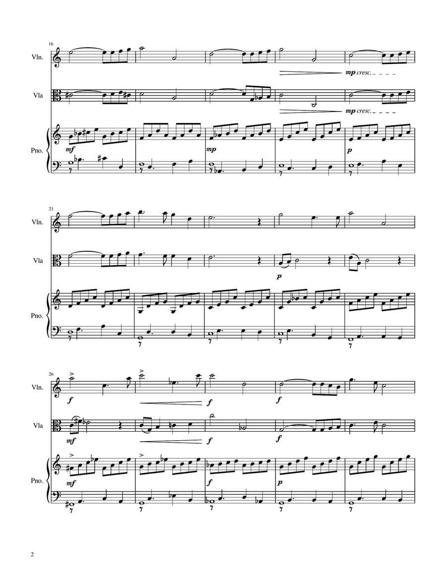 Ave Maria - Duet Strings and Piano - Easy/Intermediate by Johann Sebastian Bach String Duet - Digital Sheet Music page 2