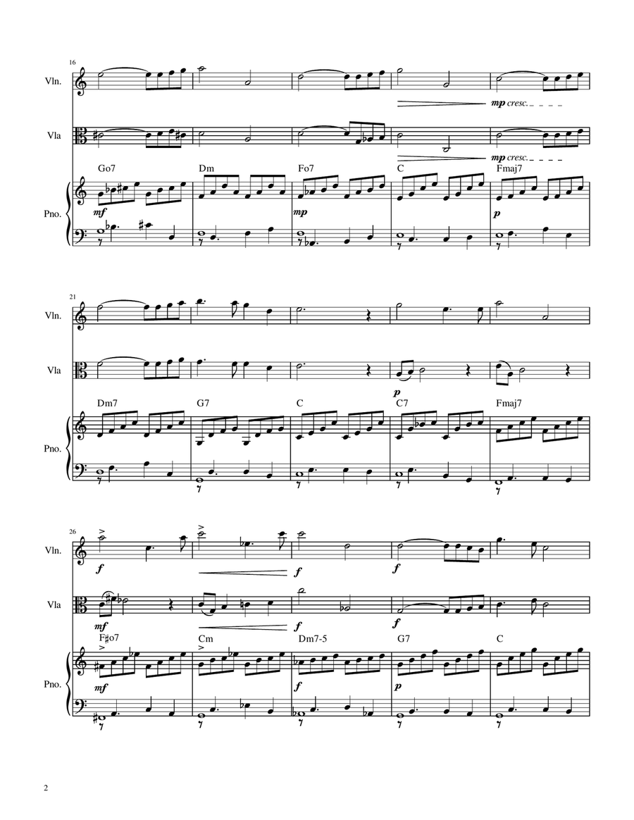 Ave Maria - Duet Strings and Piano - Easy/Intermediate by Johann Sebastian Bach String Duet - Digital Sheet Music page 2