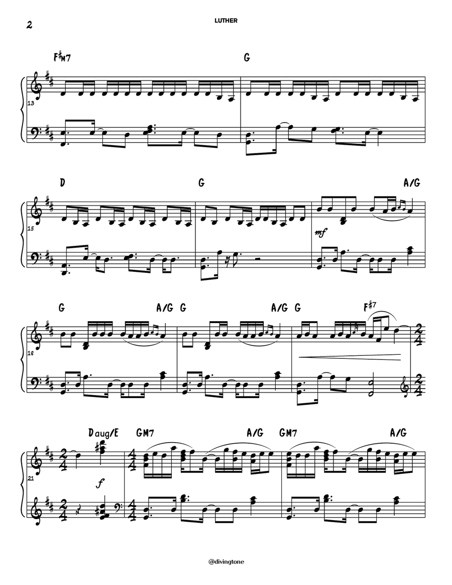 Luther by Jack Antonoff Piano Solo - Digital Sheet Music page 2