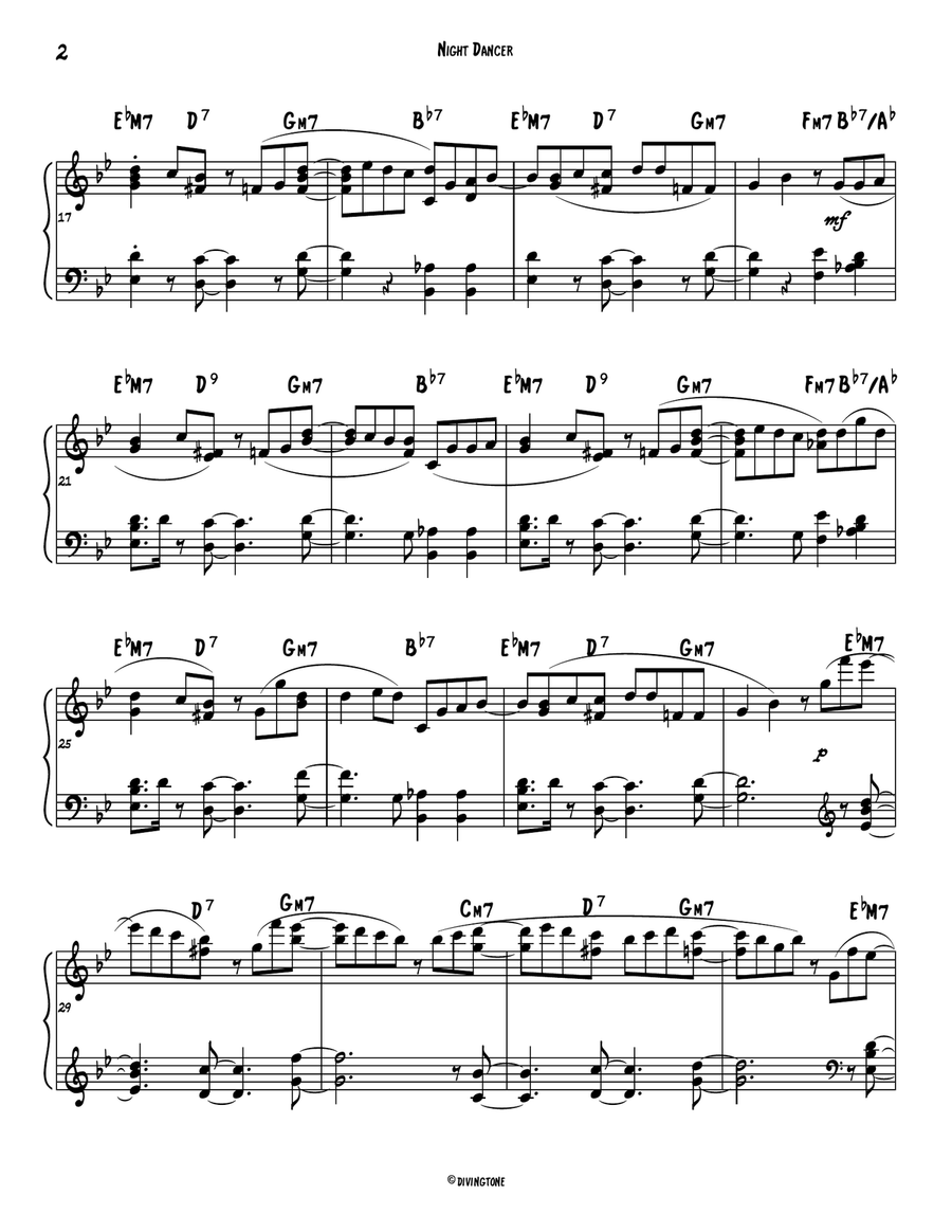 Night Dancer Piano Solo - Digital Sheet Music page 2