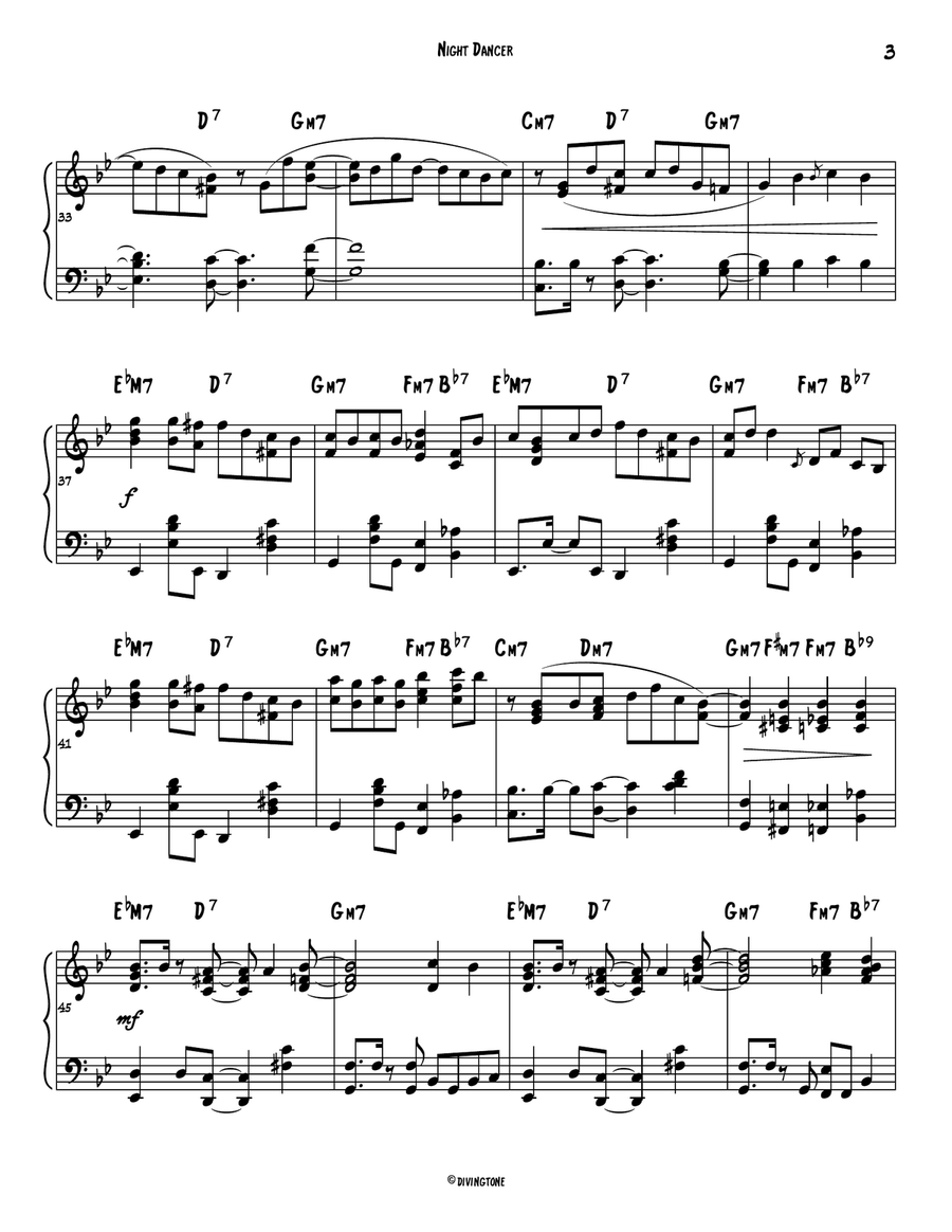 Night Dancer Piano Solo - Digital Sheet Music page 3