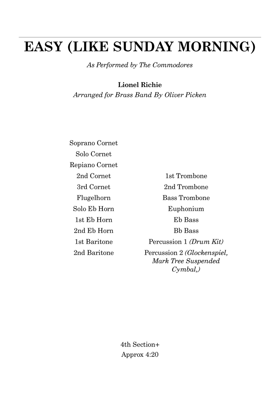 Easy by The Commodores Brass Band - Digital Sheet Music page 3