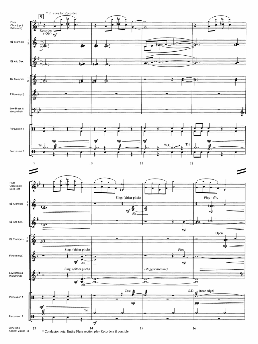 Ancient Voices - Full Score by Michael Sweeney Concert Band - Digital Sheet Music page 3