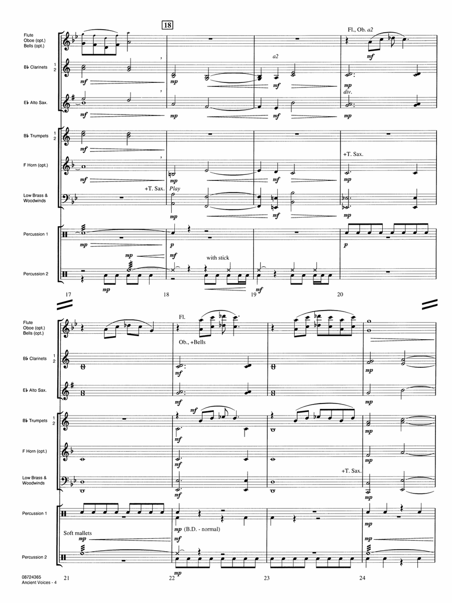 Ancient Voices - Full Score by Michael Sweeney Concert Band - Digital Sheet Music page 4