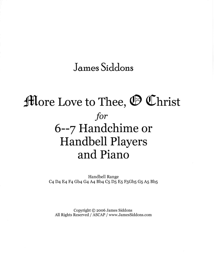 More Love to Three, O Christ for 6-7 Handchime or Handbell Ringers and Piano Handbell Choir - Digital Sheet Music page 2