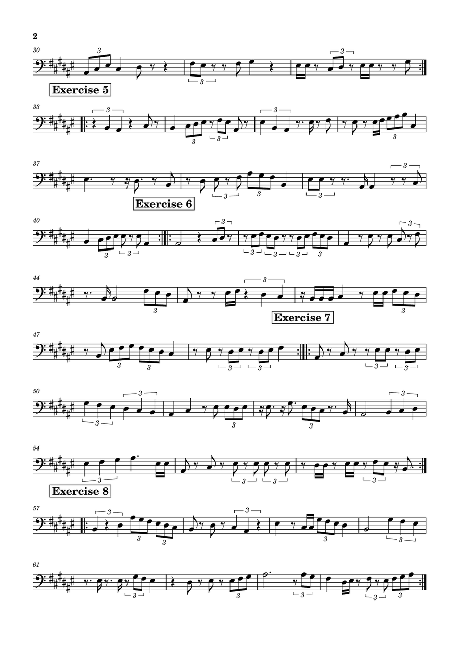 10 exercises using triplets for electric bass Guitar Ensemble - Digital Sheet Music page 2