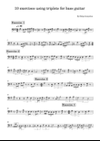 10 exercises using triplets for electric bass