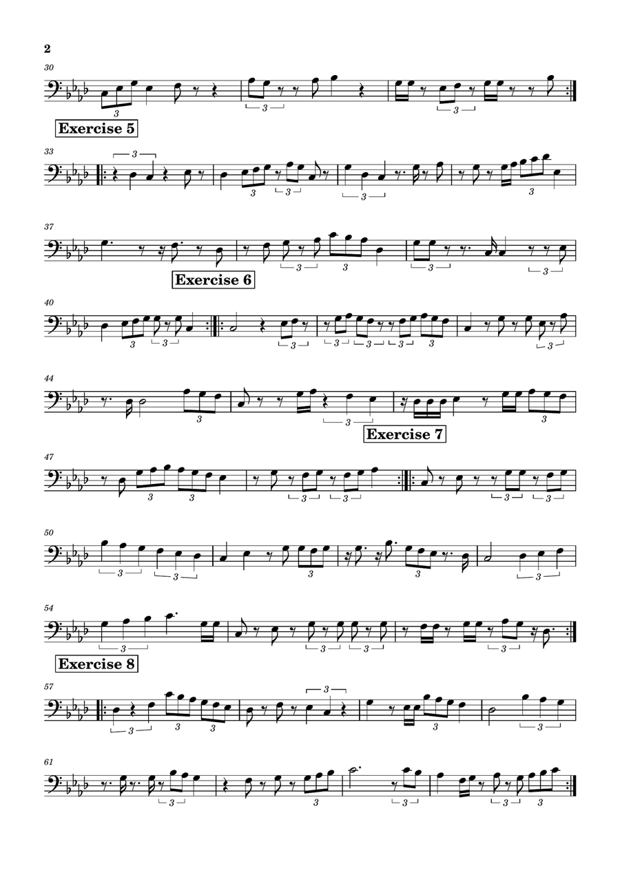 10 exercises using triplets for electric bass Guitar Ensemble - Digital Sheet Music page 2