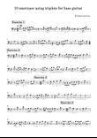 10 exercises using triplets for electric bass