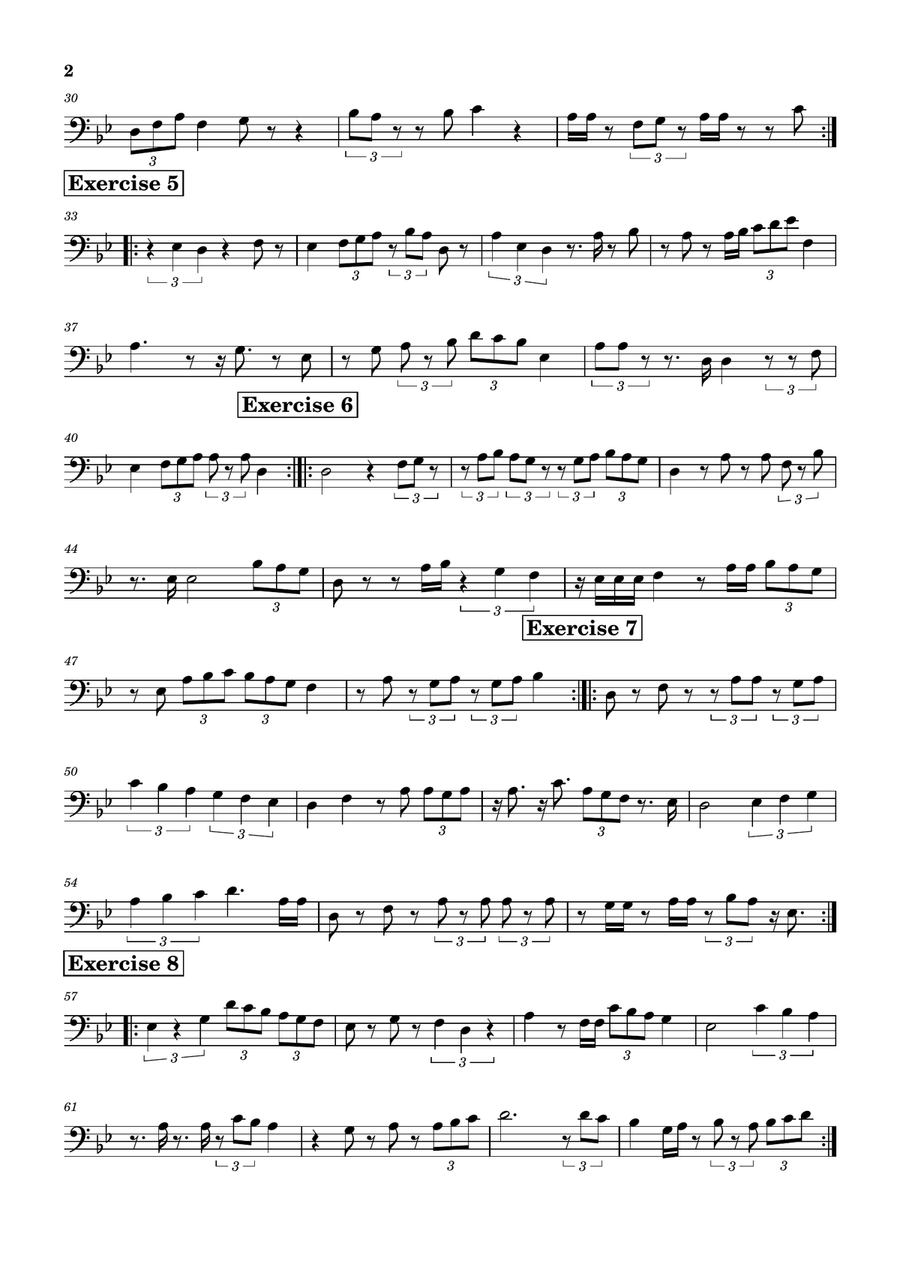 10 exercises using triplets for electric bass Guitar Ensemble - Digital Sheet Music page 2