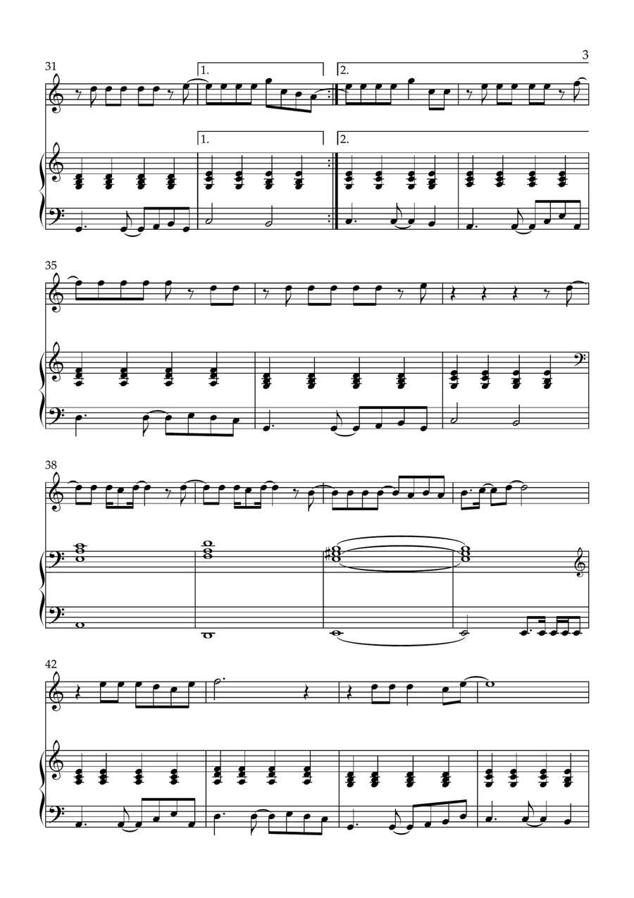 Flowers by Miley Cyrus Piano, Vocal - Digital Sheet Music page 3