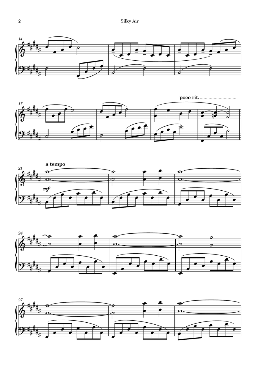 Silky Air Piano Solo - Digital Sheet Music page 2