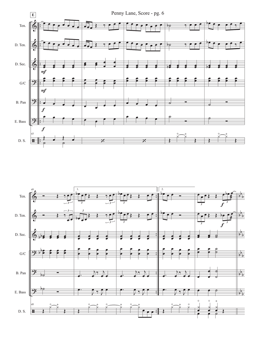 Penny Lane by The Beatles Steel Drum Band - Digital Sheet Music page 6