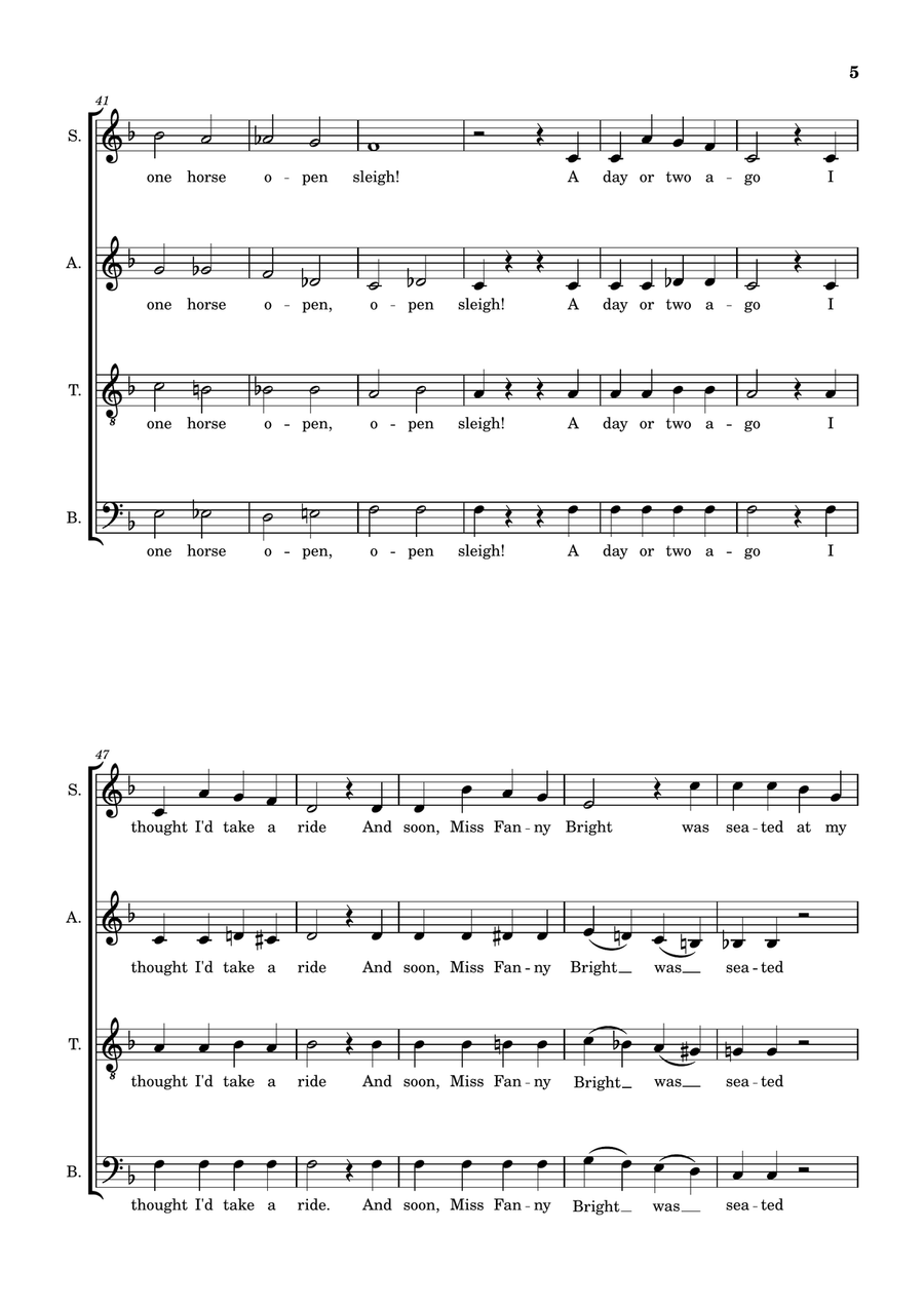 Jingle Bells 4-Part - Digital Sheet Music page 5