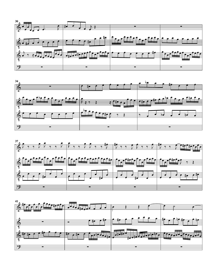 Fugue, BWV 544/II (arrangement for 4 recorders (SATB)) by Johann Sebastian Bach 4-Part - Digital Sheet Music page 4