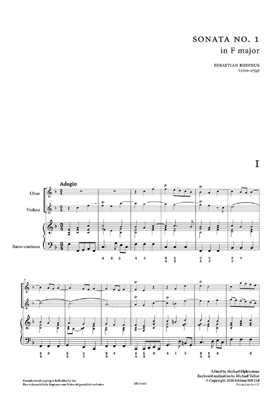 Six trio sonatas by Sebastian Bodinus Oboe - Sheet Music page 2