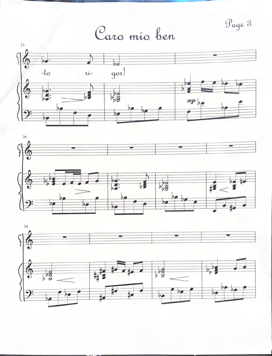 Caro Mia Ben Piano, Vocal - Digital Sheet Music page 3
