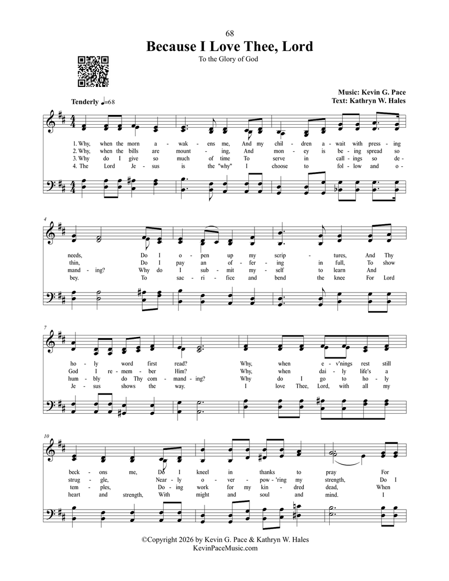 Because I Love Thee, Lord - a sacred hymn 4-Part - Digital Sheet Music page 2